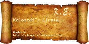 Koloszár Efraim névjegykártya